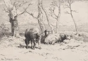 Jacque Prints: Moutons, 1868. Creator: Charles Emile Jacque