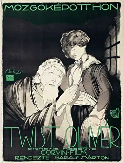 Movie poster "Oliver Twist" by Marton Garas, 1919. Creator: Bednar, Janos (1886-1932)