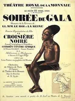 Movie poster of the Premiere "La Croisiere Noire" by Leon Poirier, 1926. Creator: Yakovlev, Alexander Yevgenyevich (1887-1938)