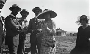 Handbag Prints: Movie set for a western, between 1896 and 1942. Creator: Arnold Genthe