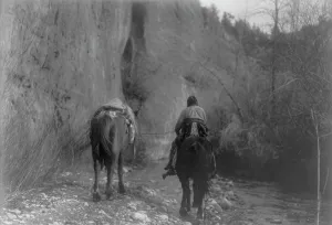 Moving-Apsaroke, c1908. Creator: Edward Sheriff Curtis