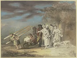 Wheelbarrow Prints: The moving artist, c1770-1790. Creator: Gottlieb Welte
