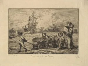 Moving House Prints: Moving into the Boat, 1861. Creator: Charles Francois Daubigny