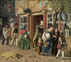 Nivaagaard Collection Prints: Moving Day Scene, 1831. Creator: Wilhelm Marstrand