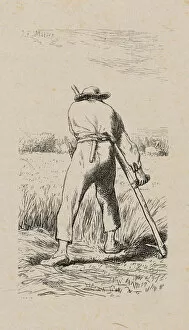 Back View Collection: Mower, 1853, after drawing made in 1852. Creator: Jacques-Adrien Lavieille