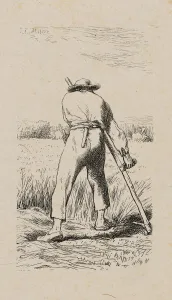 Manual Labour Prints: Mower, 1853, after drawing made in 1852. Creator: Jacques-Adrien Lavieille