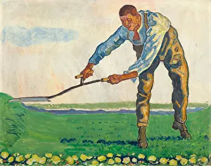 Mower Prints: The Mower, c.1910. Creator: Hodler, Ferdinand (1853-1918)