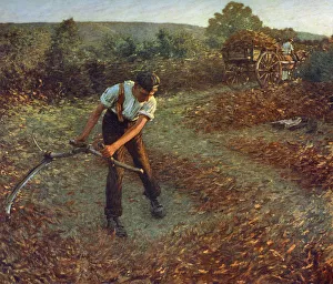 Henry H La Prints: Mowing Bracken, c1903, (1912). Artist: Henry Herbert la Thangue