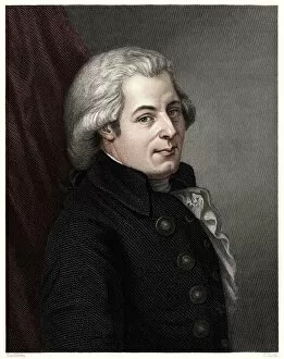 Mozart, 19th century. Artist: C Cook