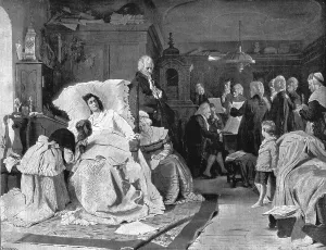 Mozart Wolfgang Amadeus Prints: The Mozart Centenary - Mozart's Last Moments'; after Hermann Kaulbach