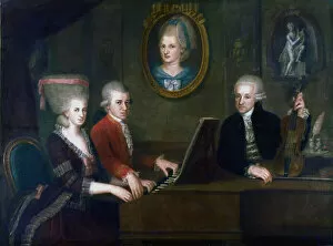 The Mozart Family, 1780-1781. Artist: Johann Nepomuk Della Croce