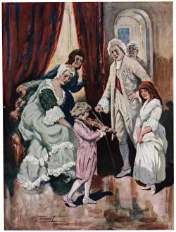 Images Dated 2nd February 2006: Mozart Wins the Heart of Royalty c1763 (early 20th century). Artist: C Dudley Tennant