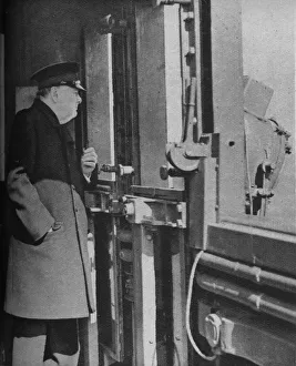 Lever Prints: Mr. Churchill on the bridge of the warship, 1943-44