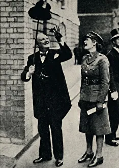 Malcolm Prints: Mr. Churchill in a Cheerful Mood, 1940s, (1945). Creator: Unknown