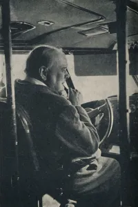 Air Force Prints: Mr. Churchill with the R. A. F. - at the controls of the flying boat Berwick