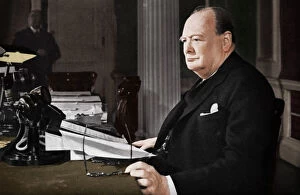 Images Dated 23rd January 2017: Mr. Churchills V.E. Day Broadcast, 1945 (1955)