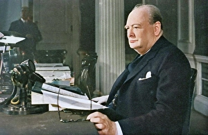 Charles Morin Prints: Mr. Churchill's V.E. Day Broadcast, 1945 (1955). Creator: Unknown