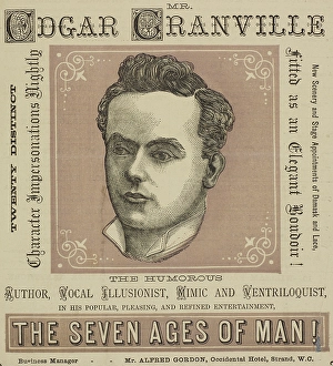 Mr. Edgar Granville, the Humorous Author, Vocal Illusionist, Mimic and Ventriloquist, 1879. Creator: Unknown