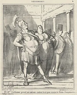 Mr. et Mme Prudhomme prenant un... 19th century. Creator: Honore Daumier