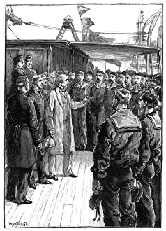 Mr Gladstone Addressing the Officers and Crew of the Grantully Castle, late 19th century Mr Gladstone Addressing the Officers and Crew of the Grantully Castle, late 19th century