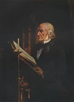 Mr Gladstone reading the lesson in Hawarden Church, c1890s, (1941)