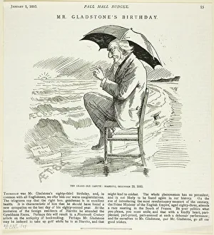 Newsprint Prints: Mr. Gladstone's Birthday, from the Pall Mall Budget, 1893. Creator: Unknown