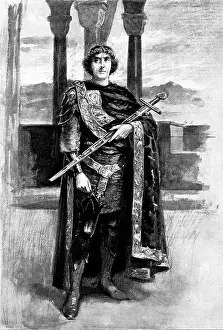 John Henry Prints: Mr. Henry Irving as King Arthur, 1895. Creator: George Meisenbach