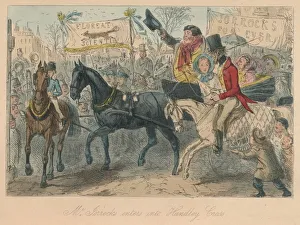 Bradbury And Evans Gallery: Mr. Jorrocks enters into Handley Cross, 1854. Artist: John Leech