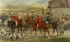 Foxhounds Collection: Mr. Jorrocks introduces the Yorkshireman to the Surrey, 1838. Artist: Henry Thomas Alken