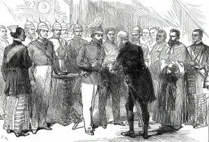 Frere Henry Barle Sir Prints: Mr. Layard presenting to the Prince of Wales the address of the Municipal Council
