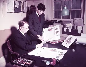 College Prints: Mr. Lovegrove and assistant, College of Arms