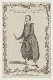 Fictional Character Gallery: Mr. Macklin in the Character of Shylock, in Shakespeares The Merchant of Venice, 1775