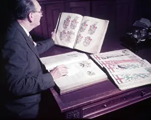 College Prints: Mr. Mitchell (Herald Painter) in Records Room