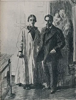 Zorn Prints: Mr. and Mrs. Atherton Curtis from the etching by Anders Zorn