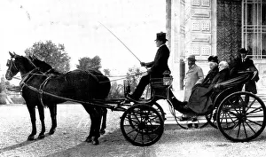 Elderly Prints: Mr. and Mrs. Gladstone, about to start for their daily drive from the Chateau Thorenc