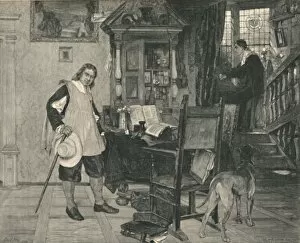 Oliver Cromwell Collection: Mr. Oliver Cromwell of Ely Visits Mr. John Milton, 1883, (1886). Artist: Robert Hoskin