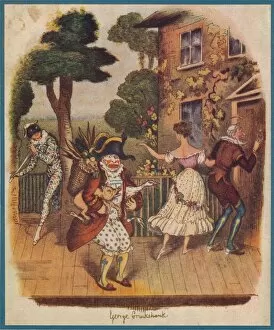 Punchinello Gallery: Mr Punch (or Pulcinella) and other commedia dell arte characters, 19th century. Creator: Unknown