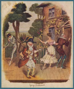 Cruikshank Prints: Mr Punch (or Pulcinella) and other commedia dell arte characters