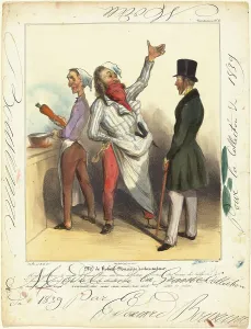 Restaurateur Prints: Mr. de Robert Macaire Restaurateur, 1836. Creators: Honore Daumier, Edouard Bouvenne