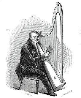 Eisteddfod Prints: Mr. Roberts, the Welsh Harper, 1844. Creator: Unknown