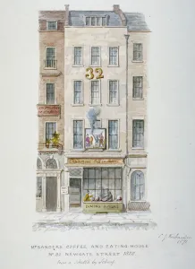 Charles James Prints: Mr Sanders Coffee and Eating House, 32 Newgate Street, City of London, 1871. Artist