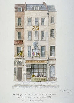 Charles James Richardson Gallery: Mr Sanders Coffee and Eating House, 32 Newgate Street, City of London, 1871. Artist