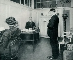 Office Gallery: Mr Sandow Attending To His Days Correspondence, c1898