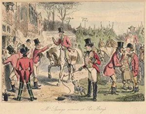Bradbury And Evans Gallery: Mr. Sponge arrives at Sir Arry s, 1865. Artists: John Leech, Hablot Knight Browne