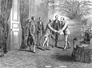 John Rowlands Prints: Mr. Stanley's Arrival at Cannes--Interview Between the Explorer and H