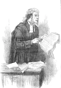 Legal Document Prints: Mr. Toole as Serjeant Buzfuz at the Gaiety Theatre, 1871. Creator: Unknown