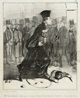 Hurrying Prints: Mr Tout affaires, avocat sans causes... 1840. Creator: Honore Daumier