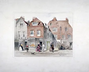 Th Shepherd Prints: Mr Upcotts House and figures on Upper Street, Islington, London, c1835. Artist