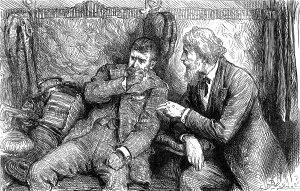 Shocked Prints: Mr. Vellumsom, however, chanced to meet the Duke travelling up to town in a railway-carriage