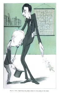 Beerbohm Gallery: Mr WB Yeats, Presenting Mr George Moore to the Queen of Fairies, 1904. Artist: Max Beerbohm